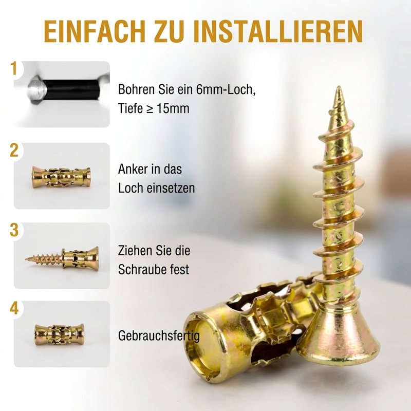 ⏳Begrenzte Zeit 50% Rabatt💥Selbstbohrende Trockenbau-Dübel mit Schrauben Set