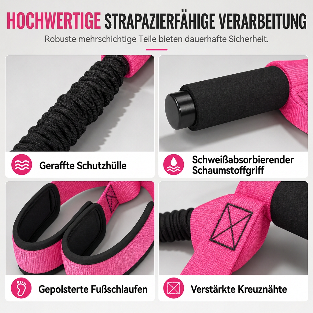 ⏳Begrenzte Zeit 50% Rabatt💥Pedal-Widerstandsband, 25 kg elastisches Zugseil für Heimfitness, Sit-Up-Hilfe und Beintraining