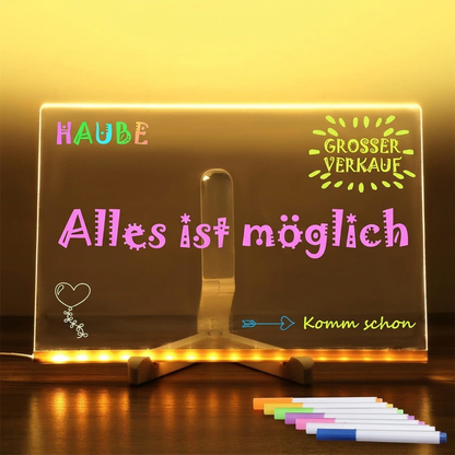 ⏳Begrenzte Zeit 50% Rabatt💥LED-Leuchtkasten mit Buchstaben und Notizglas (mit 7 bunten Stiften)