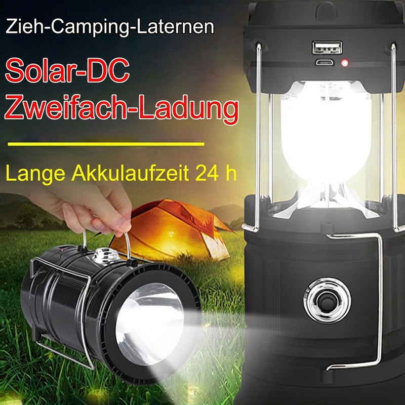 ⏳Begrenzte Zeit 50% Rabatt💥Solarbetriebene versenkbare Campingleuchte
