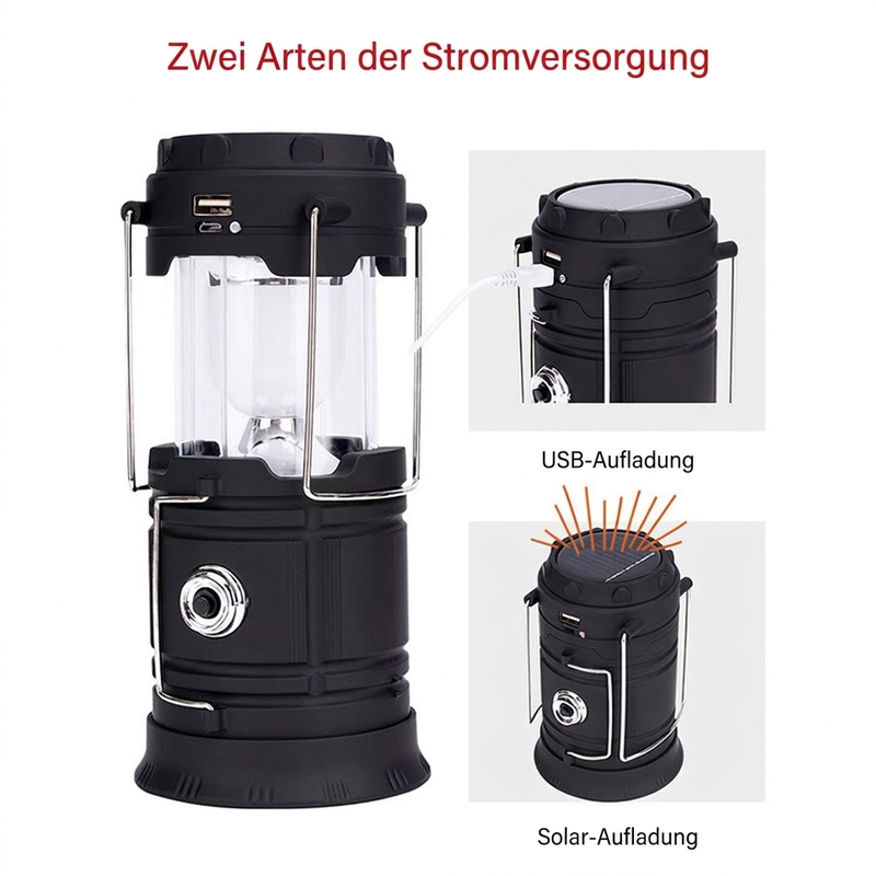 ⏳Begrenzte Zeit 50% Rabatt💥Solarbetriebene versenkbare Campingleuchte