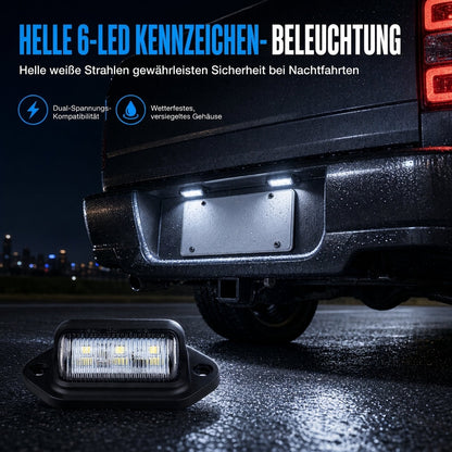⏳Begrenzte Zeit 50% Rabatt💥6-LED-Kennzeichenleuchte 12V 24V Universal-Weißsignalarmatur Arbeitsleuchte für Autos LKW Wohnmobile Anhänger