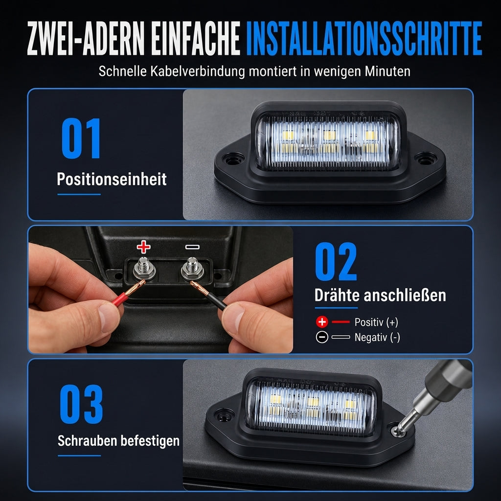 ⏳Begrenzte Zeit 50% Rabatt💥6-LED-Kennzeichenleuchte 12V 24V Universal-Weißsignalarmatur Arbeitsleuchte für Autos LKW Wohnmobile Anhänger