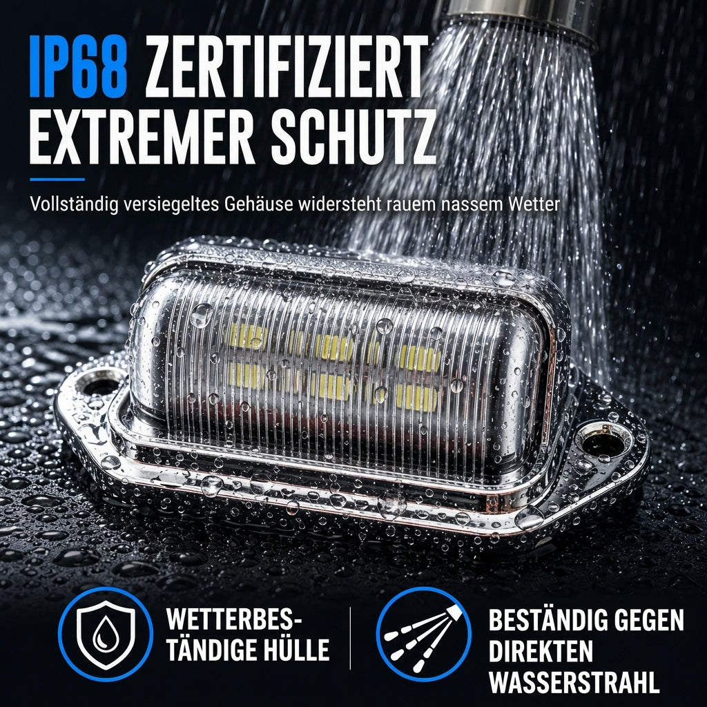 ⏳Begrenzte Zeit 50% Rabatt💥6-LED-Kennzeichenleuchte 12V 24V Universal-Weißsignalarmatur Arbeitsleuchte für Autos LKW Wohnmobile Anhänger