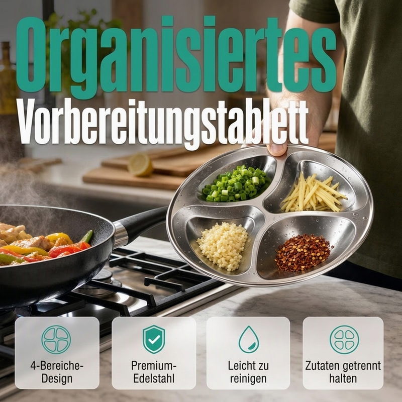 ⏳Begrenzte Zeit 50% Rabatt💥4-Fach Zubereitungsteller für die Küchenorganisation