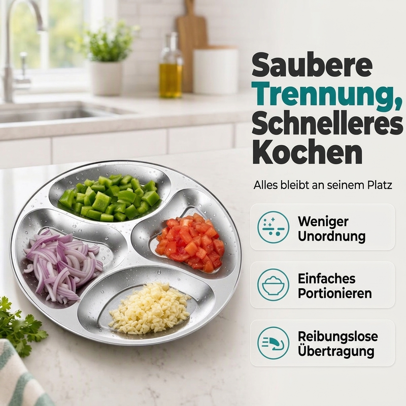 ⏳Begrenzte Zeit 50% Rabatt💥4-Fach Zubereitungsteller für die Küchenorganisation