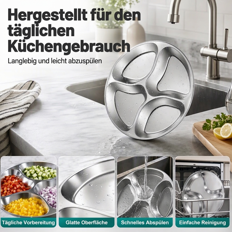 ⏳Begrenzte Zeit 50% Rabatt💥4-Fach Zubereitungsteller für die Küchenorganisation