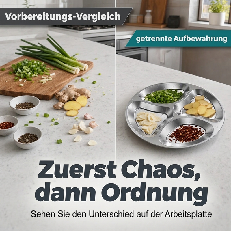 ⏳Begrenzte Zeit 50% Rabatt💥4-Fach Zubereitungsteller für die Küchenorganisation