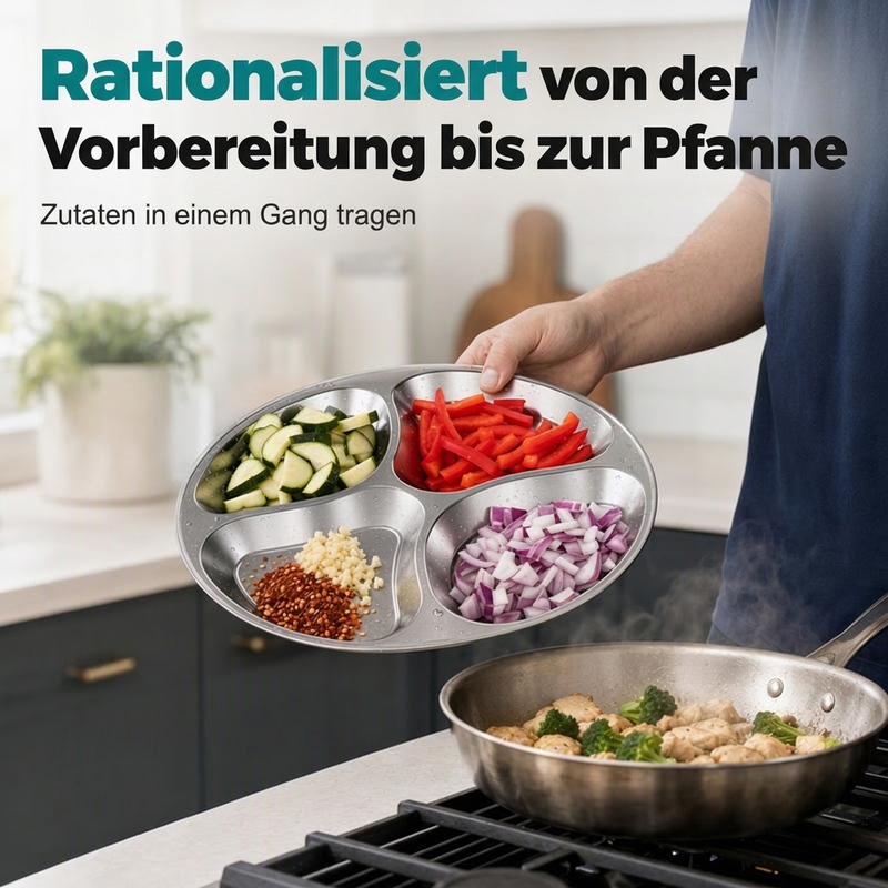 ⏳Begrenzte Zeit 50% Rabatt💥4-Fach Zubereitungsteller für die Küchenorganisation