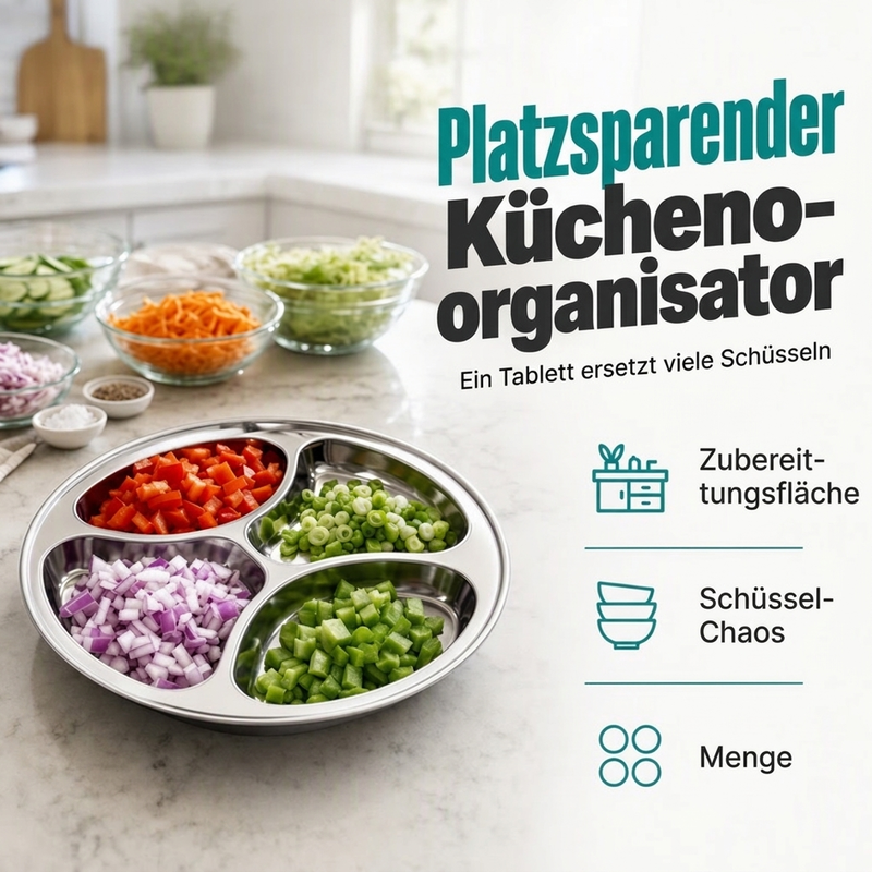 ⏳Begrenzte Zeit 50% Rabatt💥4-Fach Zubereitungsteller für die Küchenorganisation