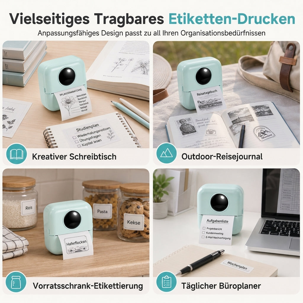 🎒 Begrenzte Zeit 50% Rabatt ⚡ Tragbarer Mini Bluetooth Thermodrucker