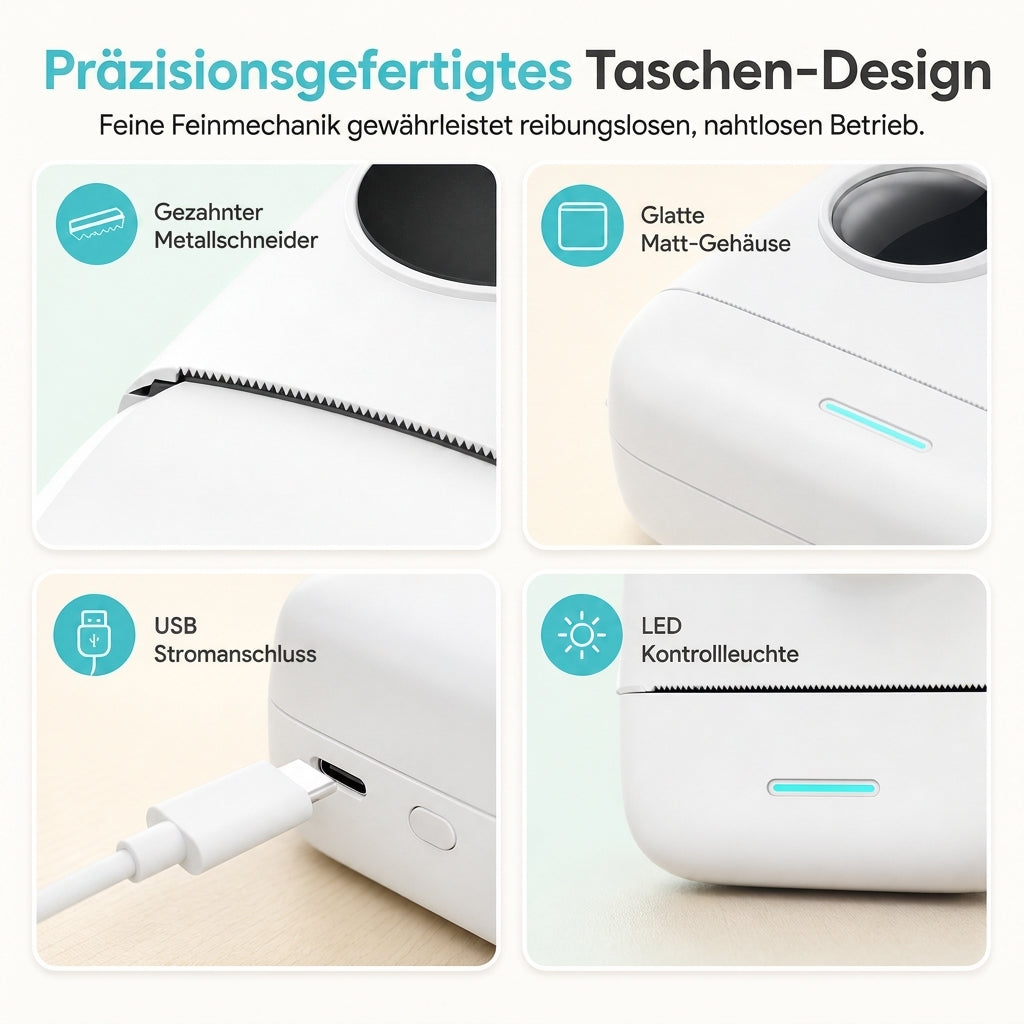 🎒 Begrenzte Zeit 50% Rabatt ⚡ Tragbarer Mini Bluetooth Thermodrucker