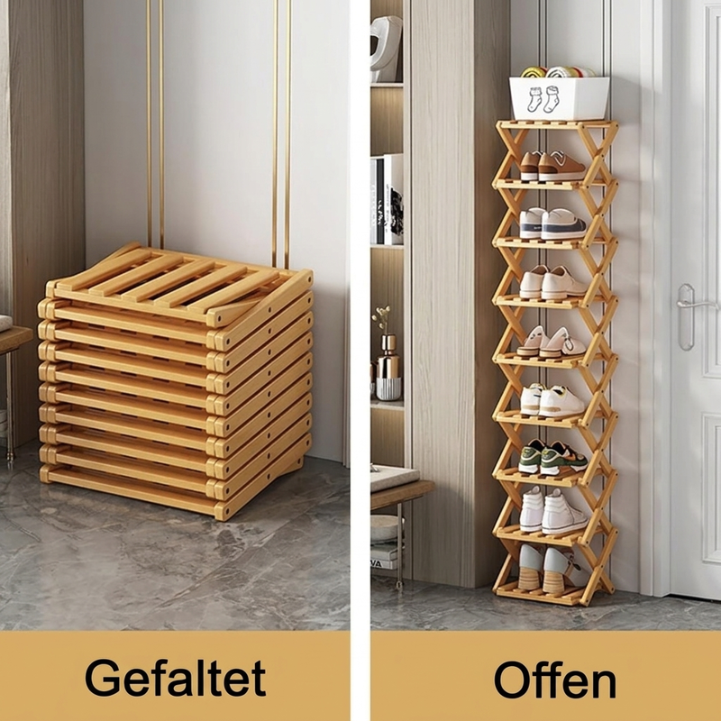 ✨Begrenzte Zeit 50% Rabatt 🎋Langlebiger, faltbarer Schuhständer aus Bambus