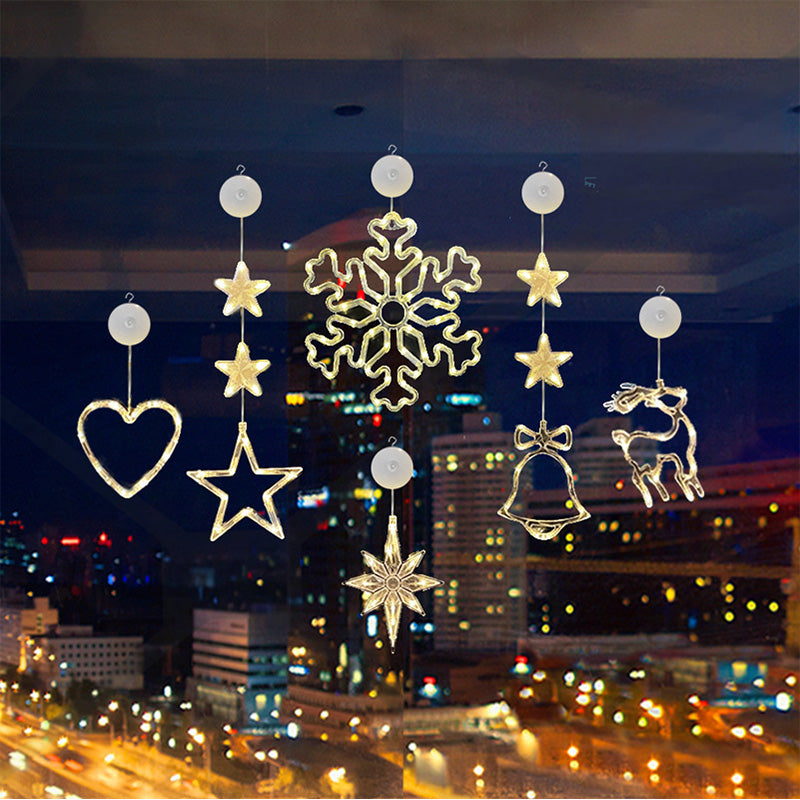🎄❄️ DIY-Weihnachts-Schneeflocken-LED-Lichter mit Saugnäpfen ✨ | Batteriebetrieben, warmes Licht und mehrfarbig, Fensterlichter mit Saugnäpfen, Weihnachtsdekoration für Zuhause und Partys
