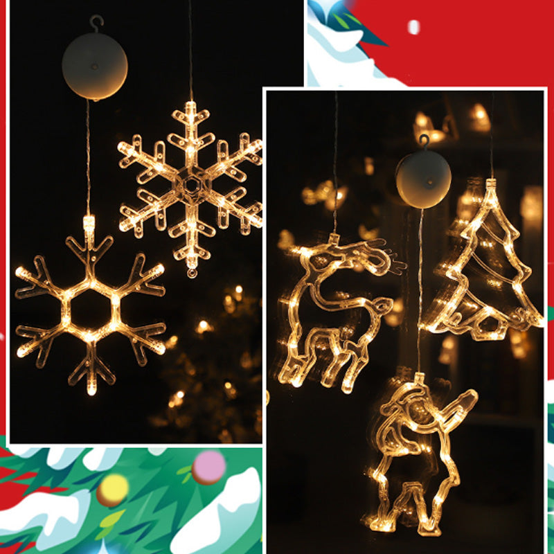 🎄❄️ DIY-Weihnachts-Schneeflocken-LED-Lichter mit Saugnäpfen ✨ | Batteriebetrieben, warmes Licht und mehrfarbig, Fensterlichter mit Saugnäpfen, Weihnachtsdekoration für Zuhause und Partys