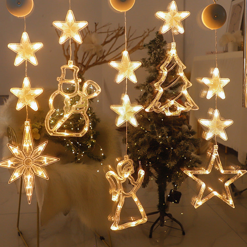 🎄❄️ DIY-Weihnachts-Schneeflocken-LED-Lichter mit Saugnäpfen ✨ | Batteriebetrieben, warmes Licht und mehrfarbig, Fensterlichter mit Saugnäpfen, Weihnachtsdekoration für Zuhause und Partys