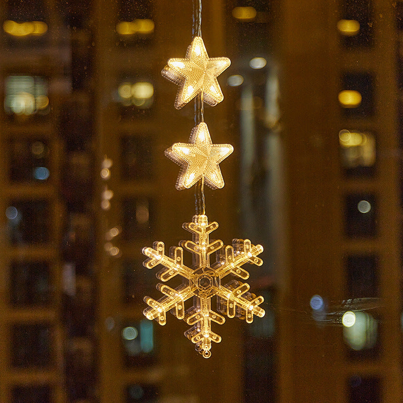 🎄❄️ DIY-Weihnachts-Schneeflocken-LED-Lichter mit Saugnäpfen ✨ | Batteriebetrieben, warmes Licht und mehrfarbig, Fensterlichter mit Saugnäpfen, Weihnachtsdekoration für Zuhause und Partys