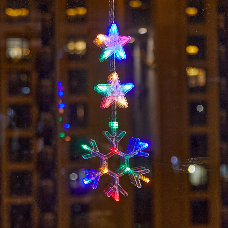 🎄❄️ DIY-Weihnachts-Schneeflocken-LED-Lichter mit Saugnäpfen ✨ | Batteriebetrieben, warmes Licht und mehrfarbig, Fensterlichter mit Saugnäpfen, Weihnachtsdekoration für Zuhause und Partys