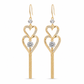 💫 Begrenzte Zeit 50% Rabatt 💎 Elegante vergoldete Doppel Herz Quasten Ohrringe mit Strass für Damen