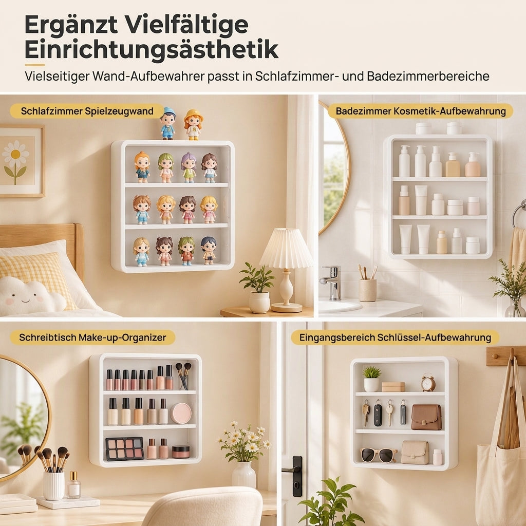 ✨ Begrenzte Zeit 50% Rabatt 📏 Wandmontierte, transparente Vitrine für Actionfiguren und Aufbewahrungsorganizer mit zwei Ablagen