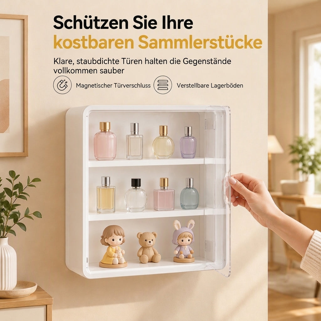 ✨ Begrenzte Zeit 50% Rabatt 📏 Wandmontierte, transparente Vitrine für Actionfiguren und Aufbewahrungsorganizer mit zwei Ablagen