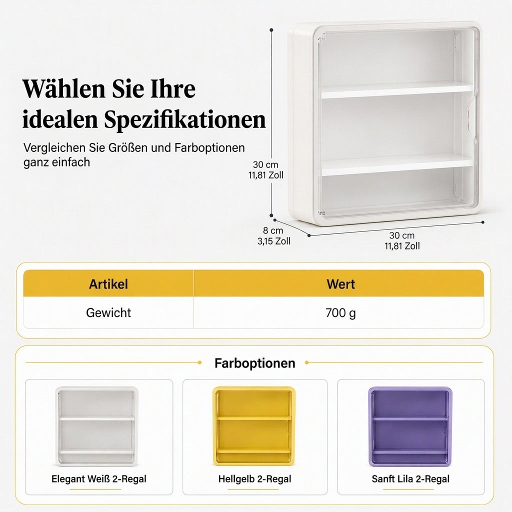 ✨ Begrenzte Zeit 50% Rabatt 📏 Wandmontierte, transparente Vitrine für Actionfiguren und Aufbewahrungsorganizer mit zwei Ablagen