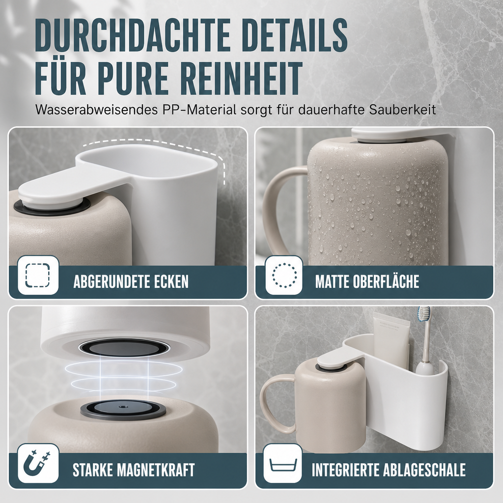 🧲 Begrenzte Zeit 50% Rabatt 🛁 Wandmontierter Zahnbürstenhalter ohne Bohren
