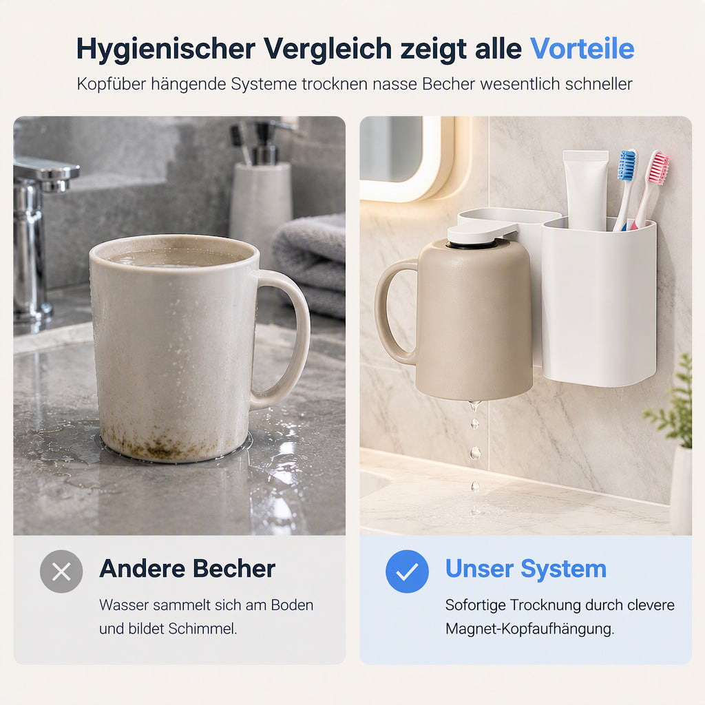 🧲 Begrenzte Zeit 50% Rabatt 🛁 Wandmontierter Zahnbürstenhalter ohne Bohren