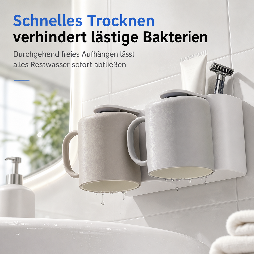 🧲 Begrenzte Zeit 50% Rabatt 🛁 Wandmontierter Zahnbürstenhalter ohne Bohren