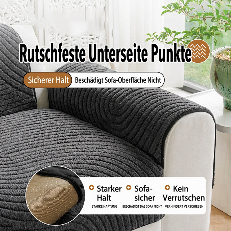 🛡️ Begrenzte Zeit 50% Rabatt ☁️ Winter Sofakissen aus Baumvelours, rutschfeste Plüsch-Couchabdeckung