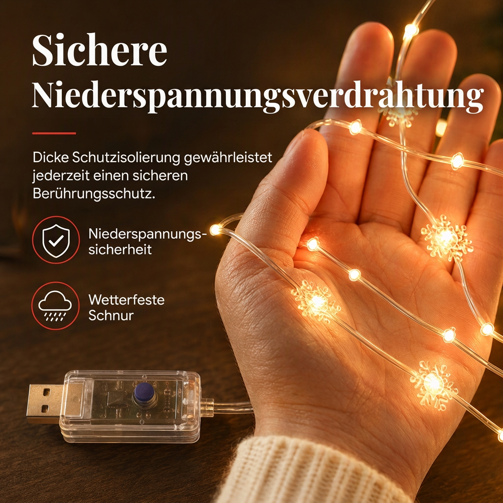 🎄 Begrenzte Zeit 50% Rabatt 💡 LED-Weihnachts-Eiszapfen-Lichterkette, USB-betrieben, hängende Lichter mit Stern- und Weihnachtsbaumring für Weihnachtsfensterdekoration