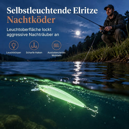 🎣 Begrenzte Zeit 50% Rabatt 🎒 7cm, 8g leuchtender Minnow Hard Bait, künstlicher Köder für die Nachtfischerei