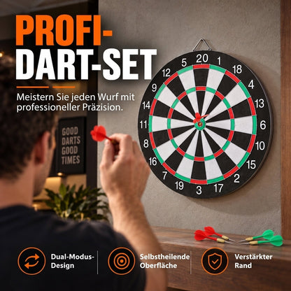 🏠 Begrenzte Zeit 50% Rabatt 🎯 Zweiseitige Dartscheibe mit Steel-Tip-Darts