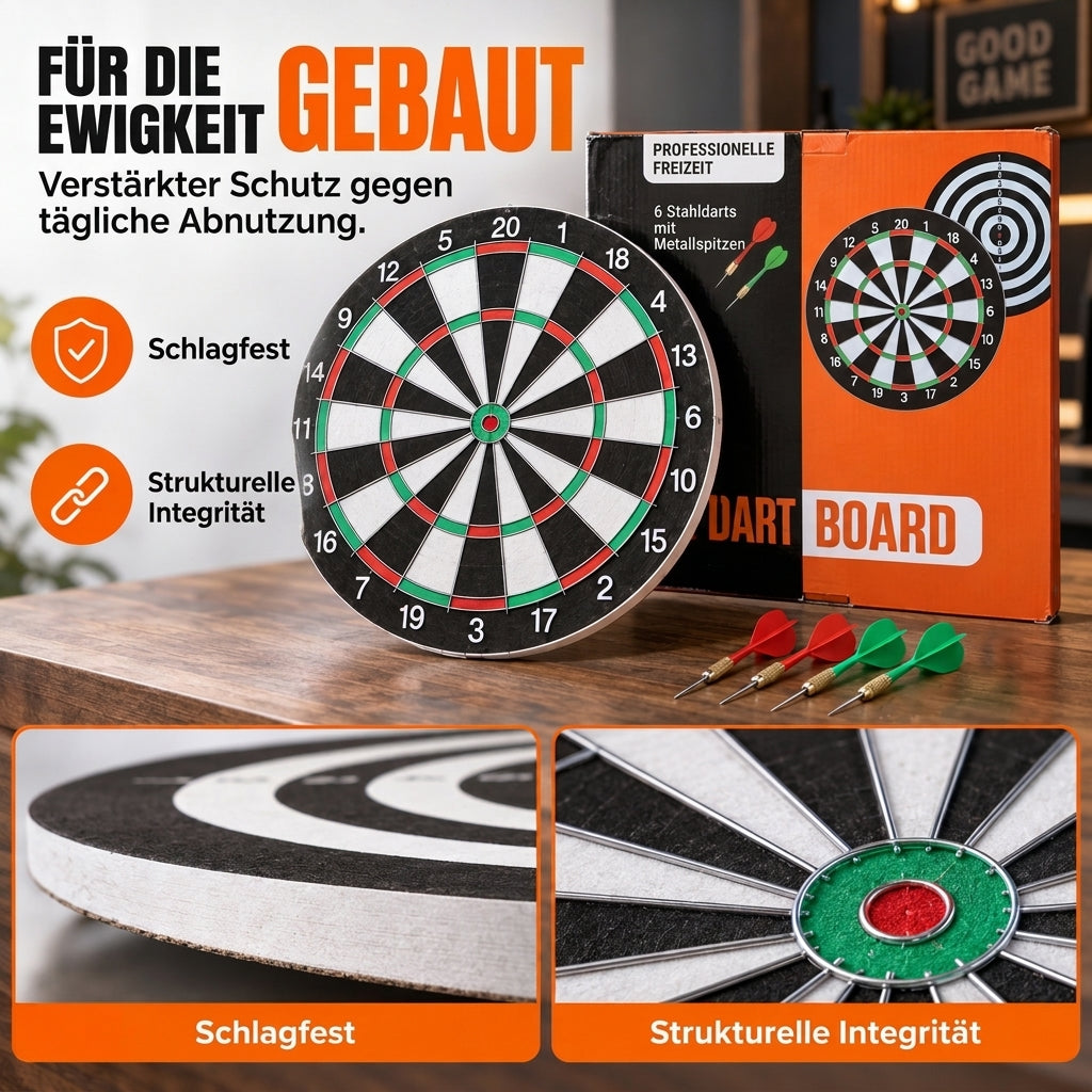 🏠 Begrenzte Zeit 50% Rabatt 🎯 Zweiseitige Dartscheibe mit Steel-Tip-Darts