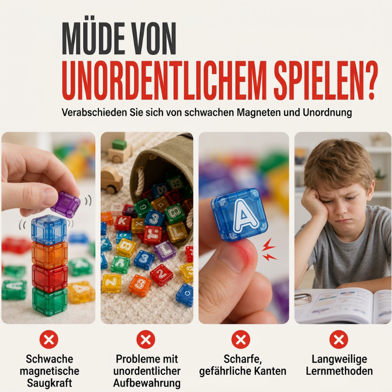 🎓 Begrenzte Zeit 50% Rabatt 🧲 Magnetische Alphabet- und Zahlenwürfel für Kinder