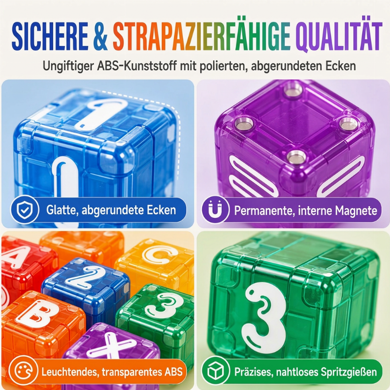 🎓 Begrenzte Zeit 50% Rabatt 🧲 Magnetische Alphabet- und Zahlenwürfel für Kinder