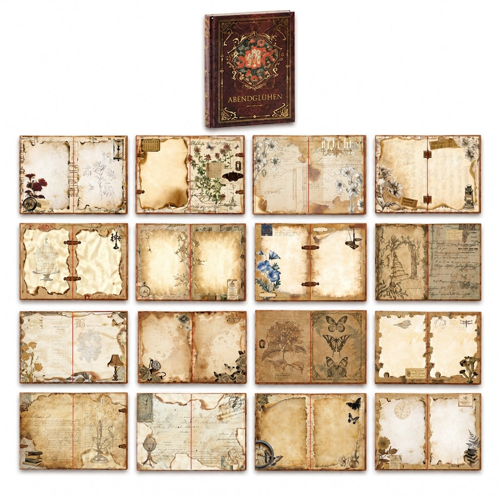 📖 Begrenzte Zeit 50% Rabatt 🌹 Hardcover-Notizbuch im Vintage-European-Stil mit geprägtem Einband, Goldfolien-Akzenten und farbig illustrierten Seiten
