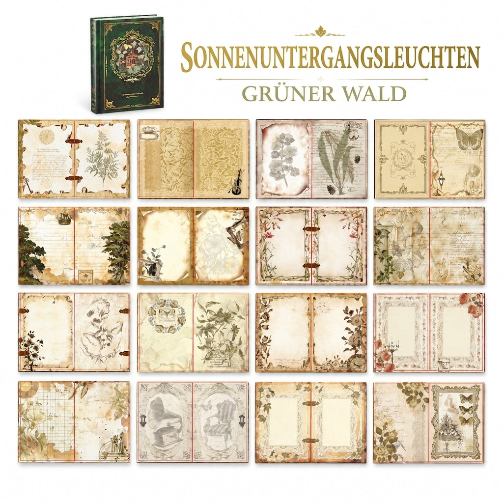 📖 Begrenzte Zeit 50% Rabatt 🌹 Hardcover-Notizbuch im Vintage-European-Stil mit geprägtem Einband, Goldfolien-Akzenten und farbig illustrierten Seiten