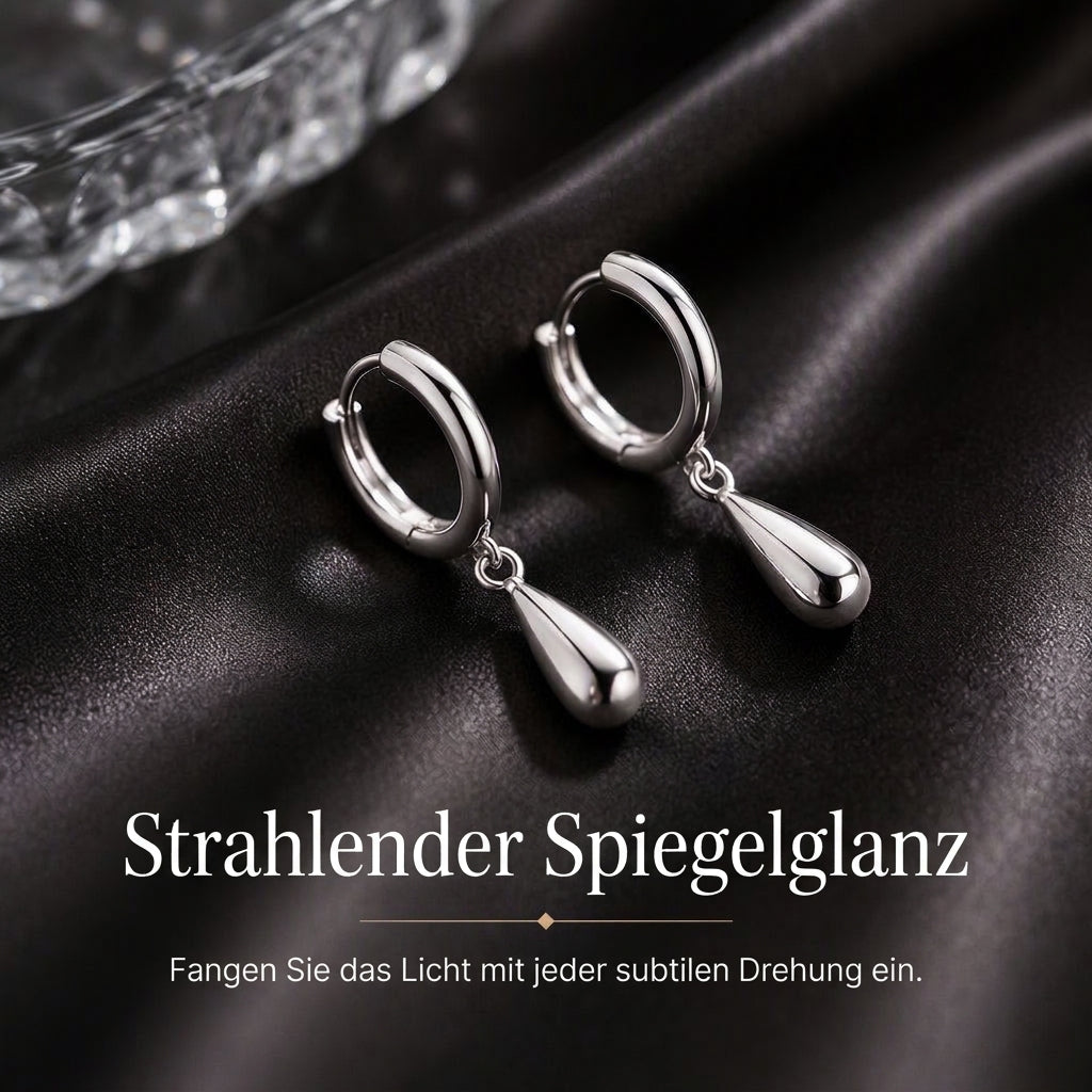 ✨ Begrenzte Zeit 50% Rabatt 💧 Minimalistische Wasser-Tropfen Kreis-Hoop-Ohrringe für Damen Elegante Huggie-Ohrringe 1 Paar