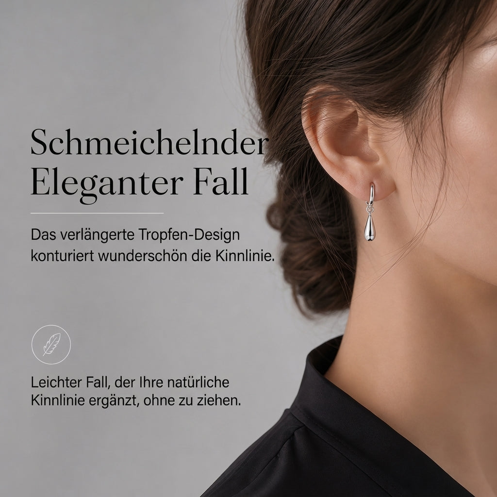 ✨ Begrenzte Zeit 50% Rabatt 💧 Minimalistische Wasser-Tropfen Kreis-Hoop-Ohrringe für Damen Elegante Huggie-Ohrringe 1 Paar