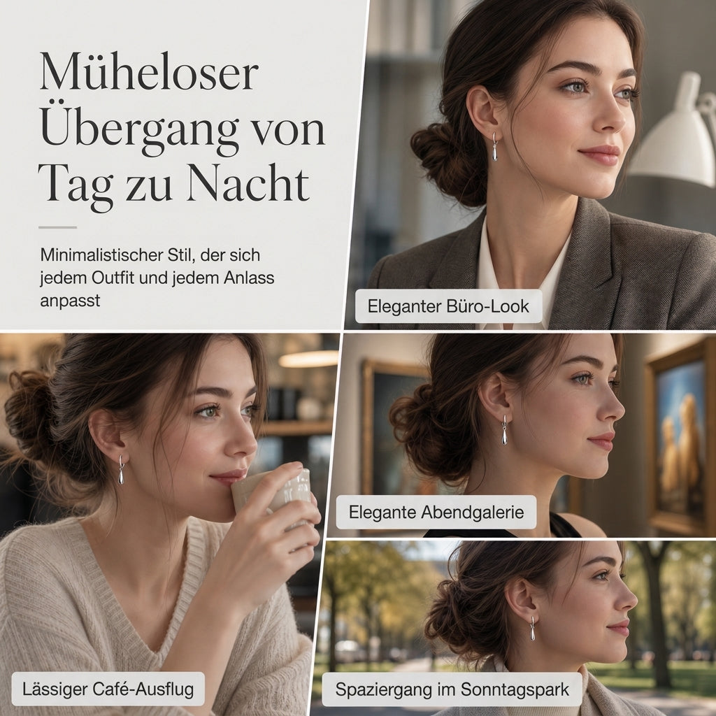 ✨ Begrenzte Zeit 50% Rabatt 💧 Minimalistische Wasser-Tropfen Kreis-Hoop-Ohrringe für Damen Elegante Huggie-Ohrringe 1 Paar