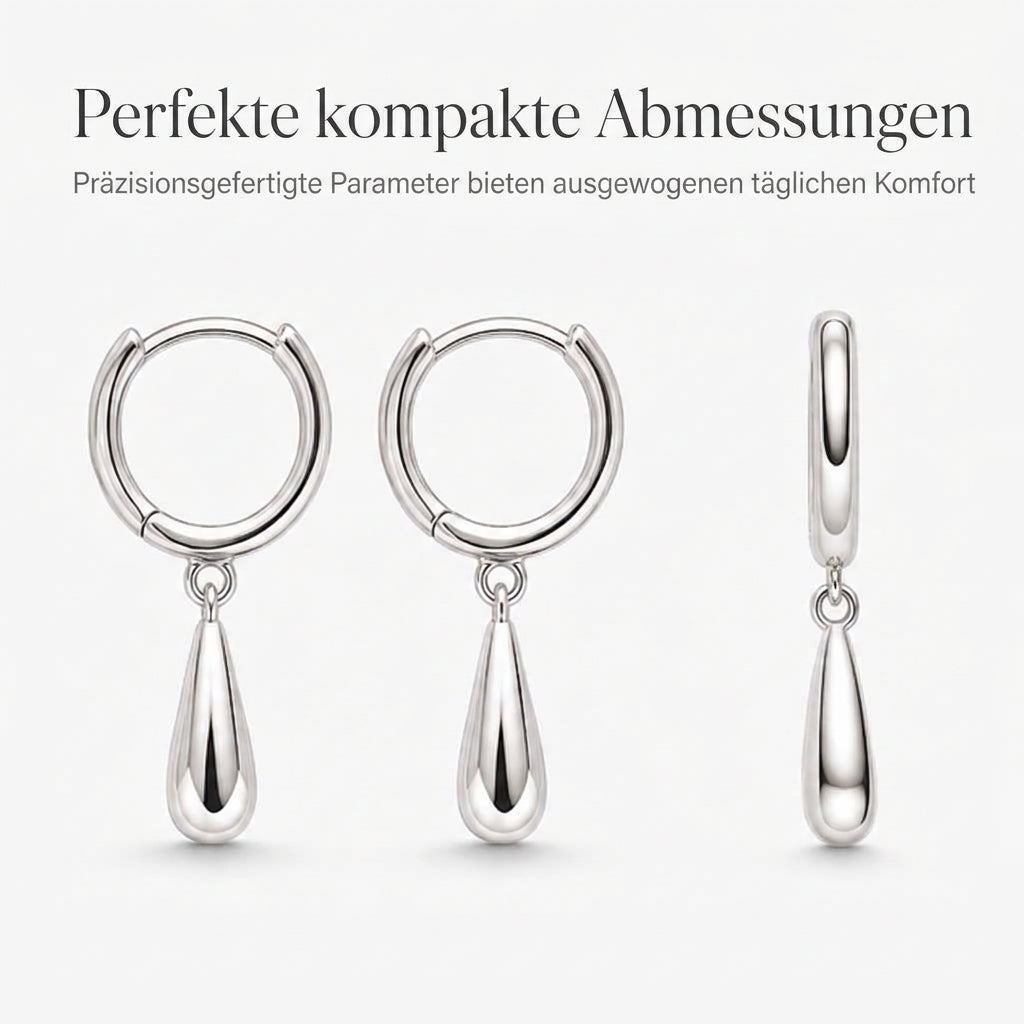 ✨ Begrenzte Zeit 50% Rabatt 💧 Minimalistische Wasser-Tropfen Kreis-Hoop-Ohrringe für Damen Elegante Huggie-Ohrringe 1 Paar