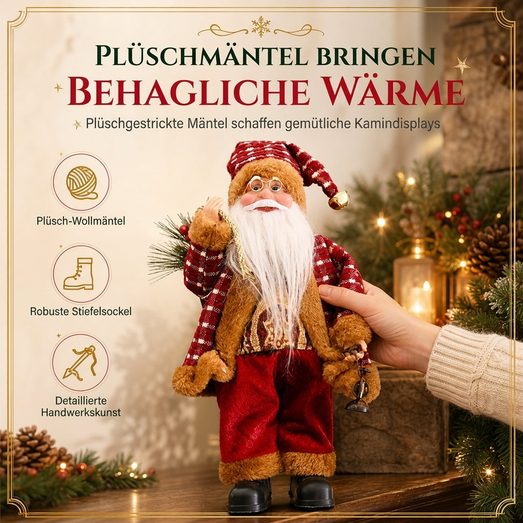 🎅 Begrenzte Zeit 50% Rabatt 🧶 Dekorative stehende Weihnachtsmann-Weihnachtstasche, Weihnachtsmann-Puppe, festlicher Tischornament