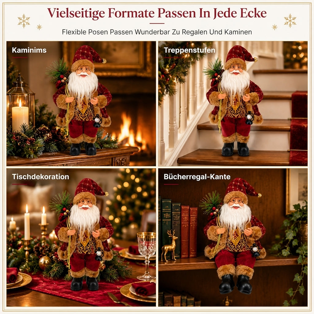 🎅 Begrenzte Zeit 50% Rabatt 🧶 Dekorative stehende Weihnachtsmann-Weihnachtstasche, Weihnachtsmann-Puppe, festlicher Tischornament