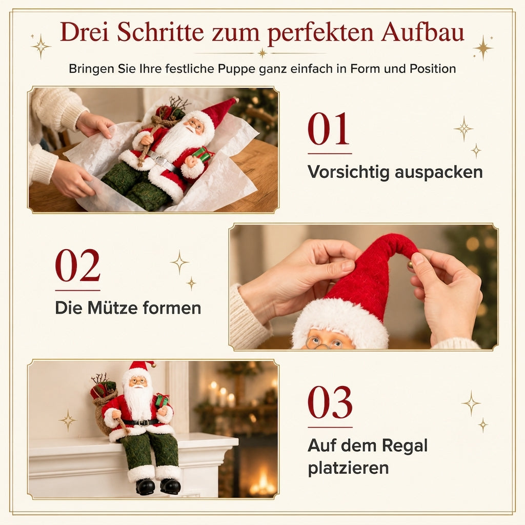 🎅 Begrenzte Zeit 50% Rabatt 🧶 Dekorative stehende Weihnachtsmann-Weihnachtstasche, Weihnachtsmann-Puppe, festlicher Tischornament