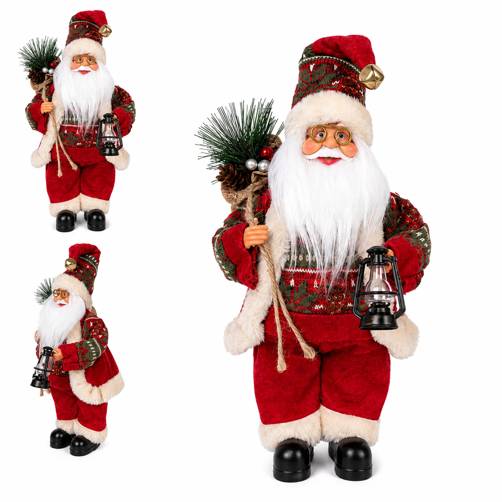 🎅 Begrenzte Zeit 50% Rabatt 🧶 Dekorative stehende Weihnachtsmann-Weihnachtstasche, Weihnachtsmann-Puppe, festlicher Tischornament