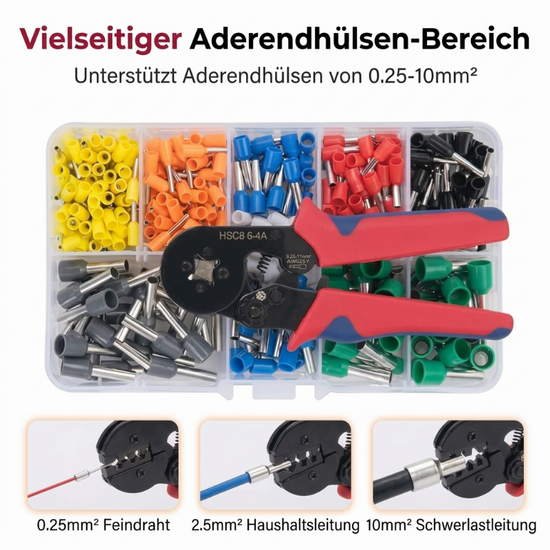 🛠️ Begrenzte Zeit 50% Rabatt ⚡ Quick Crimp Aderendhülsen-Crimpwerkzeug-Set