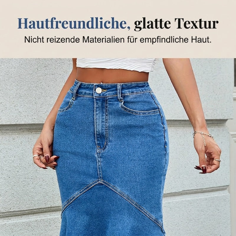 ✨Ausgestellter Midi-Rock aus Denim im Meerjungfrauen-Stil