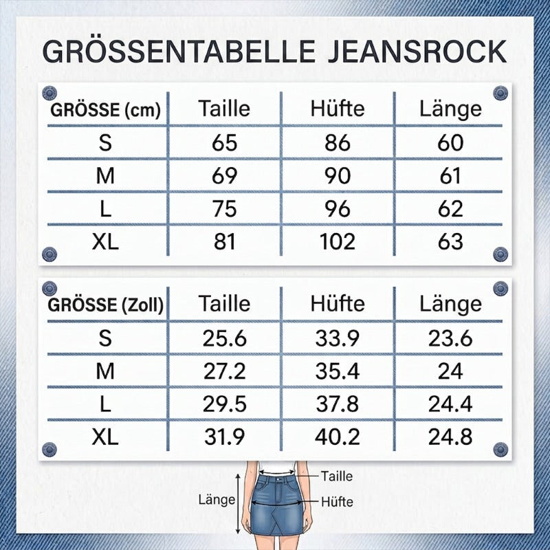 ✨Ausgestellter Midi-Rock aus Denim im Meerjungfrauen-Stil